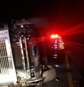Truck lost control and overturned on the N3