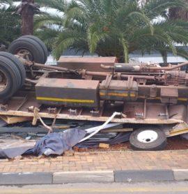 Truck rollover leaves one injured in Bedfordview
