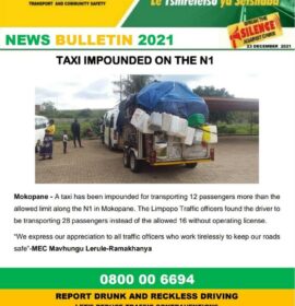Taxi impounded on the N1