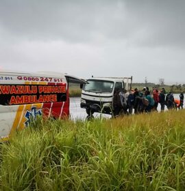 Seven injured as 2 trucks collide on the R61 in Port Edward
