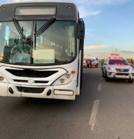 Pedestrian killed after being struck down by a bus on the Golden Highway