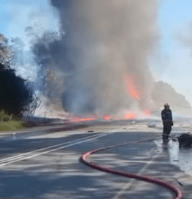 Two dead, eighteen injured in N2 bus and fuel tanker collision
