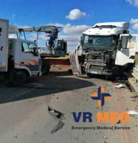 Fortunate escape from serious injury in a collision on the N8 close to Itau in Quaggafontein, Bloemfontein