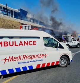 Truck on fire on the N3 South Alan Dale, Johannesburg.
