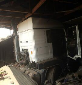 Truck crashes into a wall leaving two injured in Elandsfontein