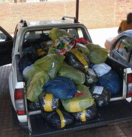 Suspect bust with bags stuffed with dagga in transit