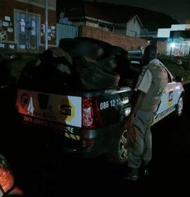 Security services help to clear roads of dumped tyres