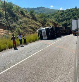 Truck rollover on the George’s Valley road