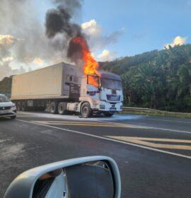 Truck on Fire under the N2 bridge on the R603 at the Winklespruit off-ramp