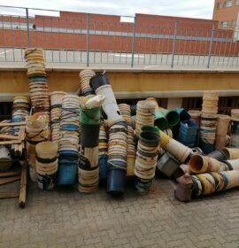 Police confiscated mining equipment and implements from illegal miners
