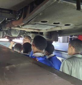 Learners in mechanical studies visit the new Megalink workshop