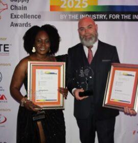 ASCEA 2025 award winners Angelina Cumba (VillageReach) and Ozzy Nel (SA Harvest).