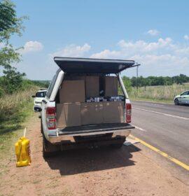 Mahwelereng flying squad confiscates a motor vehicle fully loaded with illicit cigarettes valued at R240 000.00