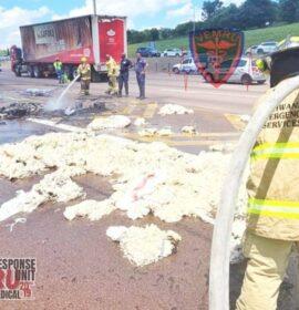 A load on a truck catches fire on the N1 north at the Rigel Avenue off-ramp in Pretoria East