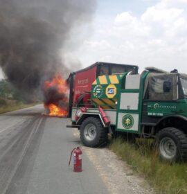 SecureFire responded to a vehicle on fire near Lanseria