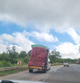 Truck and broken down taxi with trailer 500 meters from 1st Witvlag turn off travelling towards Musina