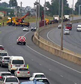 A multi-vehicle accident on the N12 freeway direction west before Snake Road