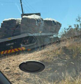 A truck transporting cement left the R81 Road