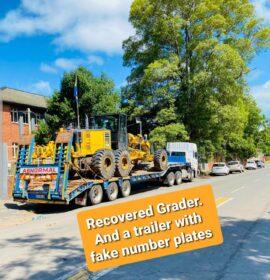 RTI arrested three criminals in eShowe and recovered a stolen grader