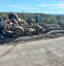 A truck overturned on the Oyster Bay Road