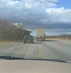 A broken-down truck blocked two lanes on top of Ysterberg