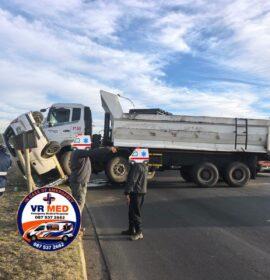Collision on Rudolph Greiling involving two trucks and one motor vehicle, Bloemfontein