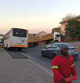 Truck jackknifed on Alexander Road in Westmead