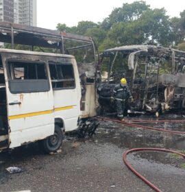 Multiple buses engulfed in flames in Pinetown