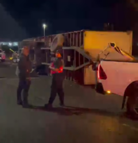 A trailer loaded with approximately 6,000 boxes of chips rolled on the R102 near King Shaka International Airport