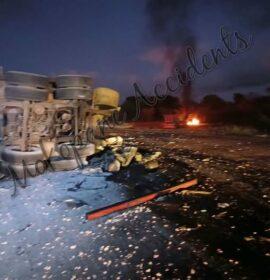 A truck caught fire following a crash on the N1 South near Mookgophong