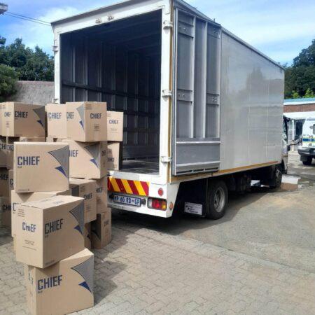 Illicit cigarettes seized from a truck travelling towards Bloemfontein